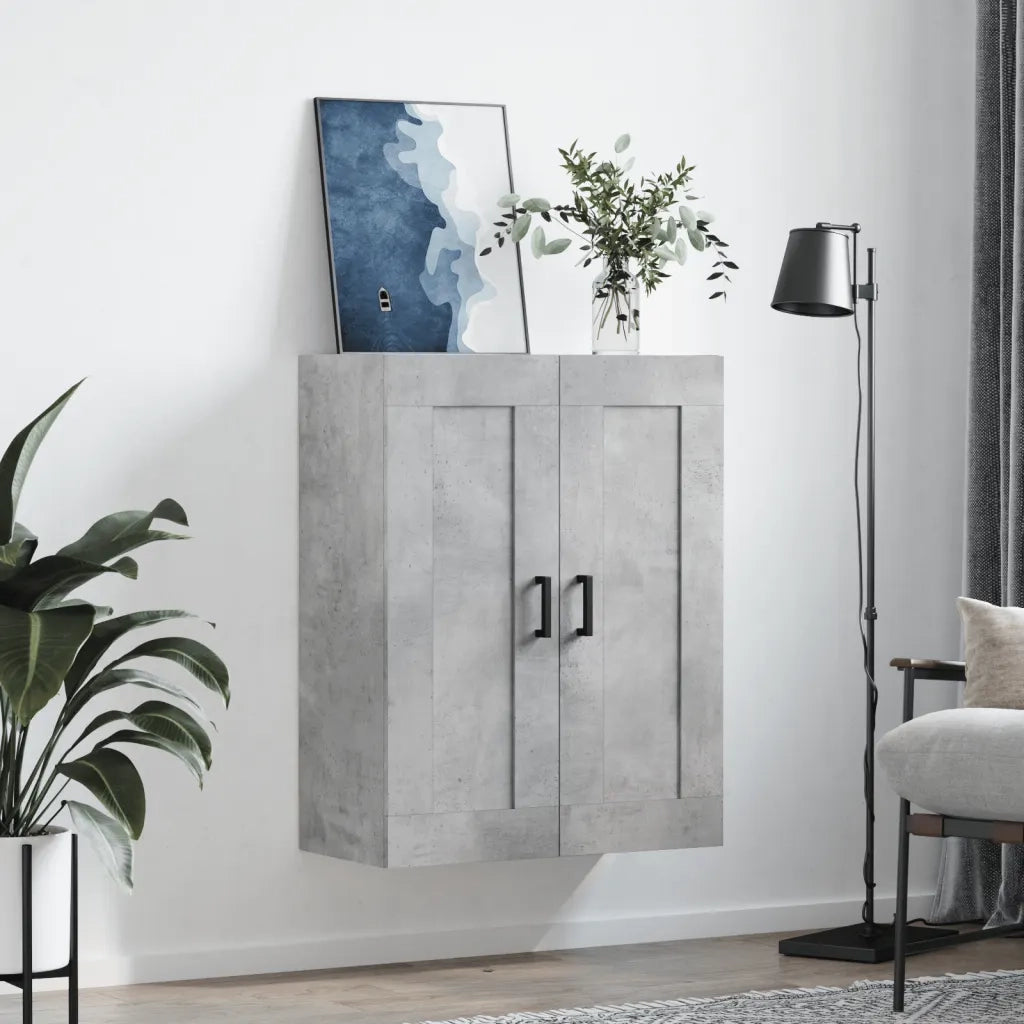 Mobile a Parete Grigio Cemento 69,5x34x90 cm Legno Multistrato 830384