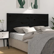 Testiera per Letto-Testata-Testiera Decorativa Nera 126x4x100 cm in Legno Massello di Pino 609642