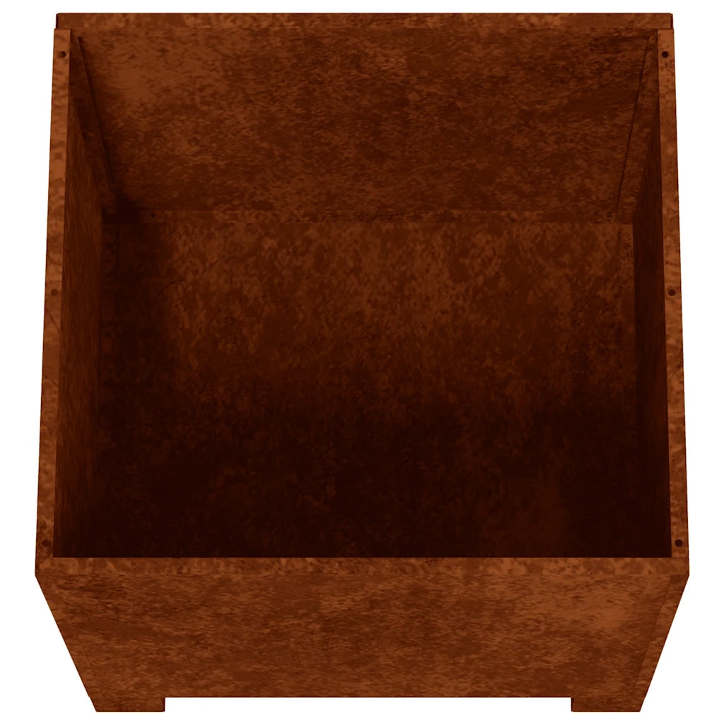 Fioriera con Gambe Ruggine 50x50x50 cm Acciaio Corten 823682