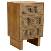 Comodino in legno e corda intrecciata marrone 45x36x55h