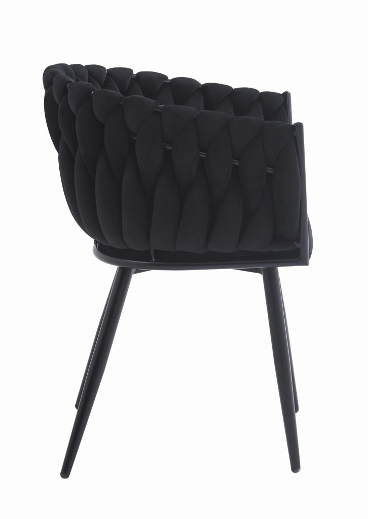 Sedia Valora MAYAN con rivestimento in velluto nero e gambe in metallo x2