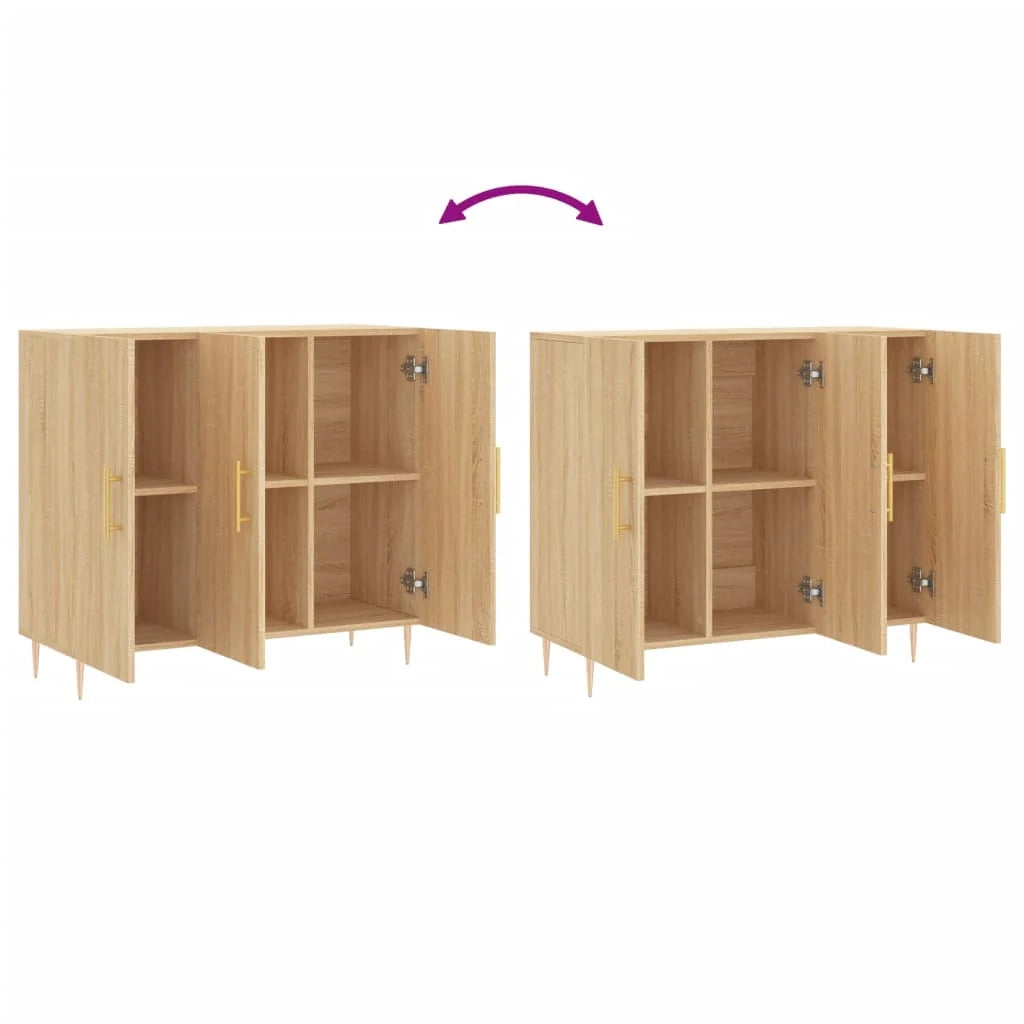 Buffet credenza cassettiera armadio mobile contenitore organizer cucina soggiorno rovere Sonoma 90 x 34 x 80 cm legno ingegnerizzato marrone 02_0031736