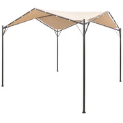 Gazebo Padiglione Tenda Tettoia 3x3 m Acciaio Beige 43168