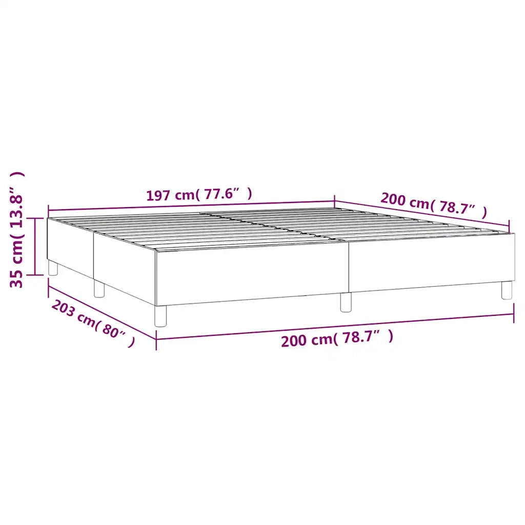 Struttura Letto a Rete a Molle Blu Scuro 200x200 cm in Velluto 3121142