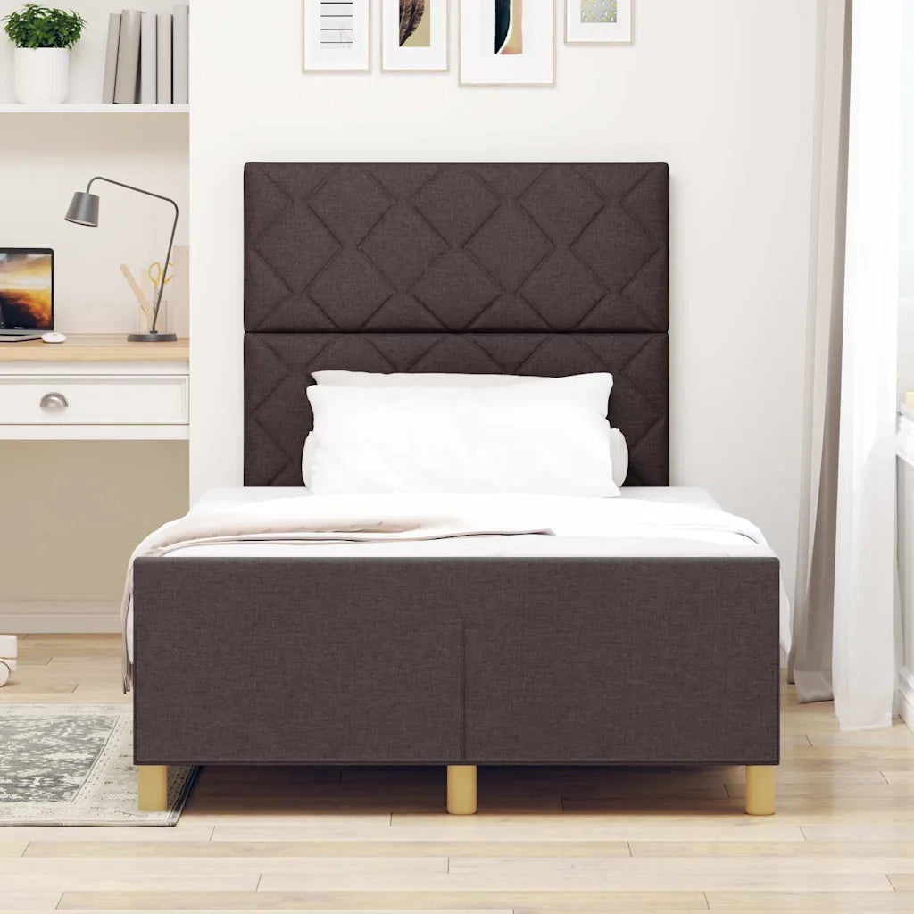 Struttura del letto Marrone scuro 120 x 190 cm Tessuto