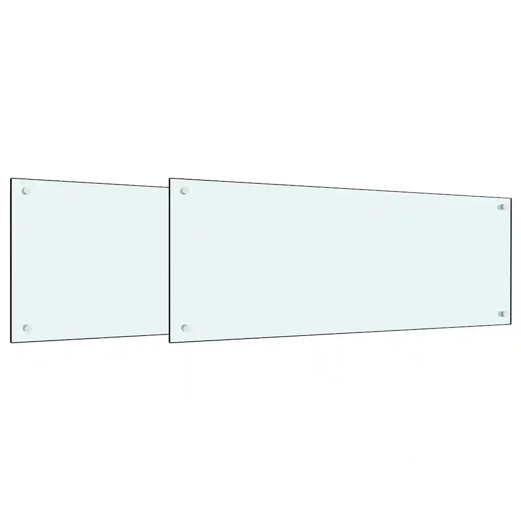 Schienale da cucina 2 pcs Bianco 100 x 40 cm vetro temperato 3415422