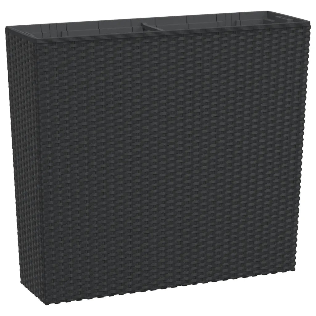 Fioriera | Cassetta per fiori | Vaso con Interno Rimovibile Antracite 12 / 44 L PP Rattan
