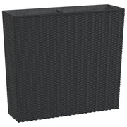 Fioriera | Cassetta per fiori | Vaso con Interno Rimovibile Antracite 12 / 44 L PP Rattan