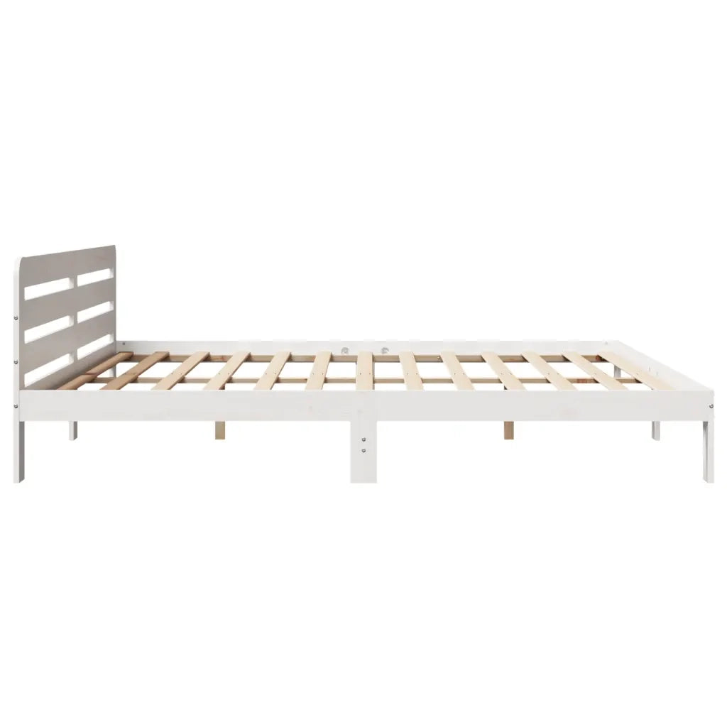 Letto senza Materasso-Struttura Letto Bianco 180x200 cm Legno Massello di Pino 744215