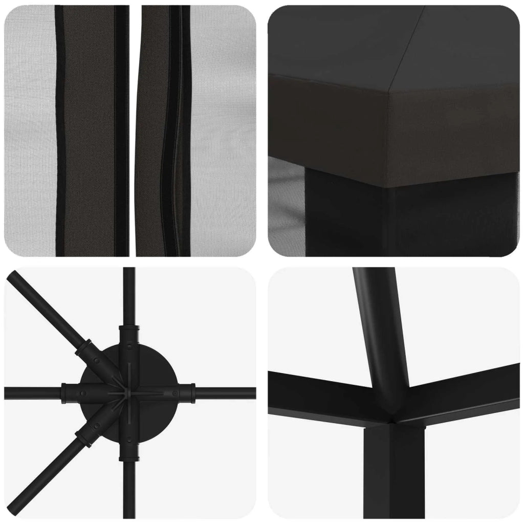 Gazebo con pareti laterali 6 x 3 m Antracite