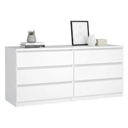 Credenza Joyce, Buffet da soggiorno, Madia da salotto, Dispensa da cucina, 154x50 h68 cm, Bianco lucido