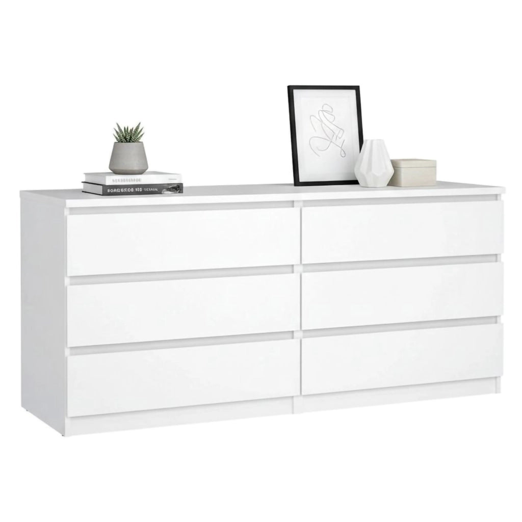 Credenza Joyce, Buffet da soggiorno, Madia da salotto, Dispensa da cucina, 154x50 h68 cm, Bianco lucido