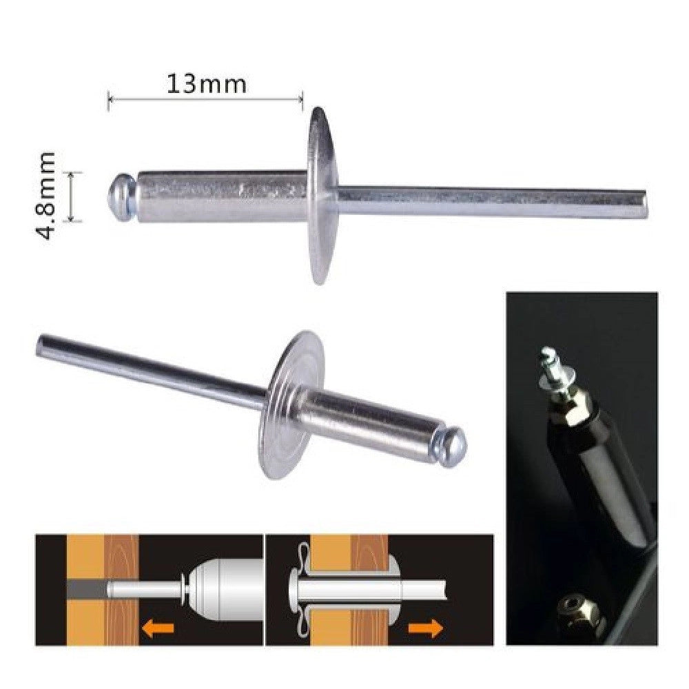 Trade Shop - Set 12 Pezzi Rivetti Rivetto 4.8 X 13mm Accessori Per Bricolage Ferramenta 94981 -
