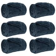 Coperte da Pile 6 pz Blu navy 220 x 240 cm Panno