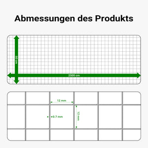Rete da voliera 4 angoli Maglie 12x12mm Rotolo da 25m alto 50cm In acciaio zincato