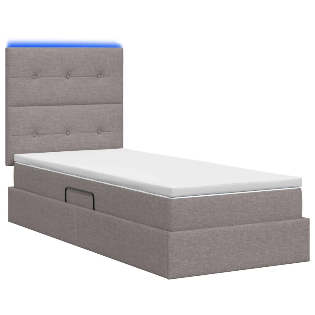 Letto con contenitore LED e materasso Tortora 90 x 190 cm 3459915