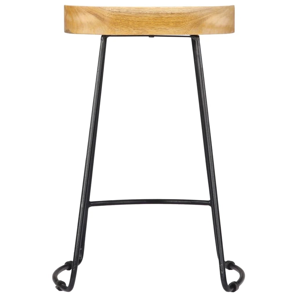 Set di due sgabelli da bar di design seduta a sedia legno massello di mango 1202102