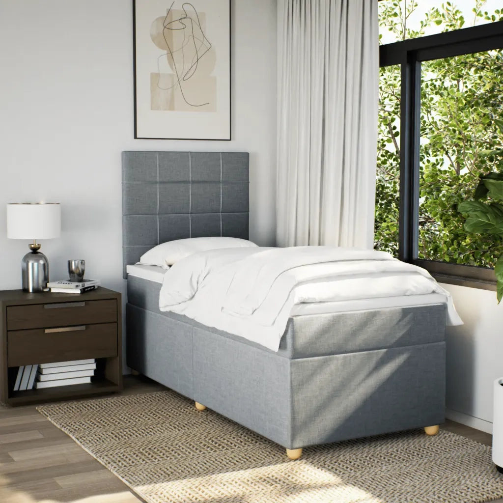Giroletto a Molle con Materasso Grigio Chiaro 80x200 cm Tessuto 3293407