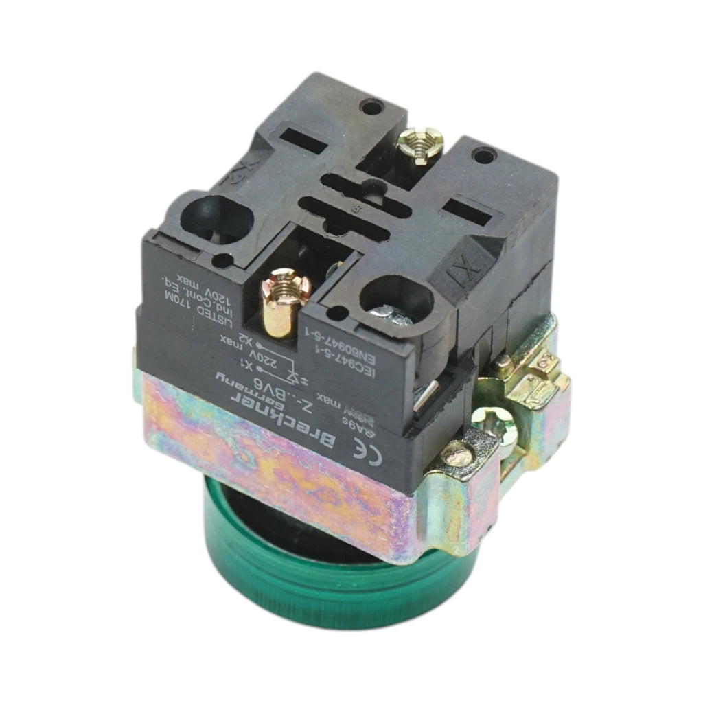 Pulsante indicatore LED verde 220V LAY5 Breckner Germany