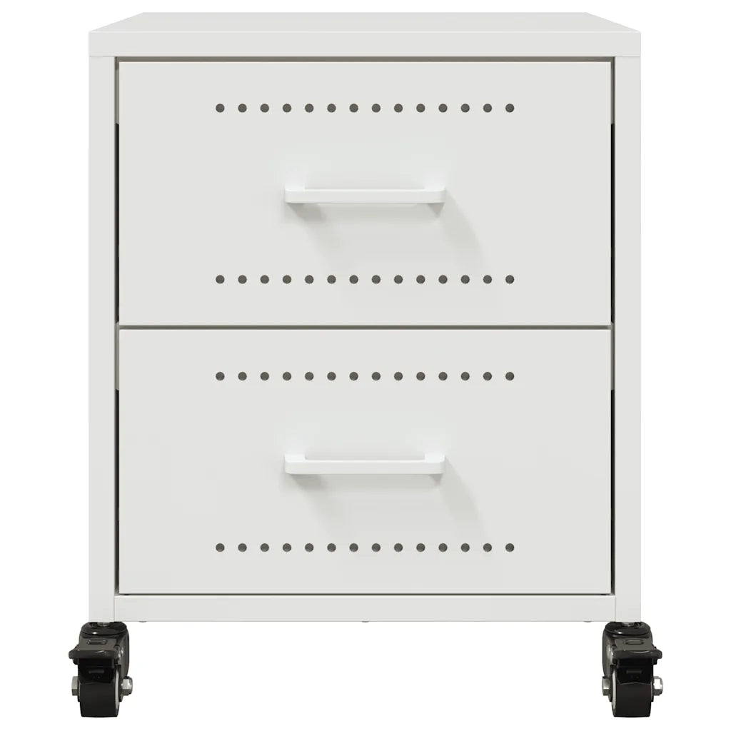 Comodini 2 pz Bianchi 36x39x43,5 cm in Acciaio
