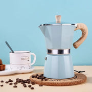Fornello Espressoapparecchio, 6 Cialde per Espresso Moka - 10oz Macchina a Stantuffo per Caffè Cubano a Mano Premium Alluminio Moka Apparecchio per Espresso Italiano Greco Caffettiera a Stantuffo