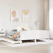 Letto senza Materasso-Struttura Letto Bianco 180x200 cm Legno Massello di Pino 376041