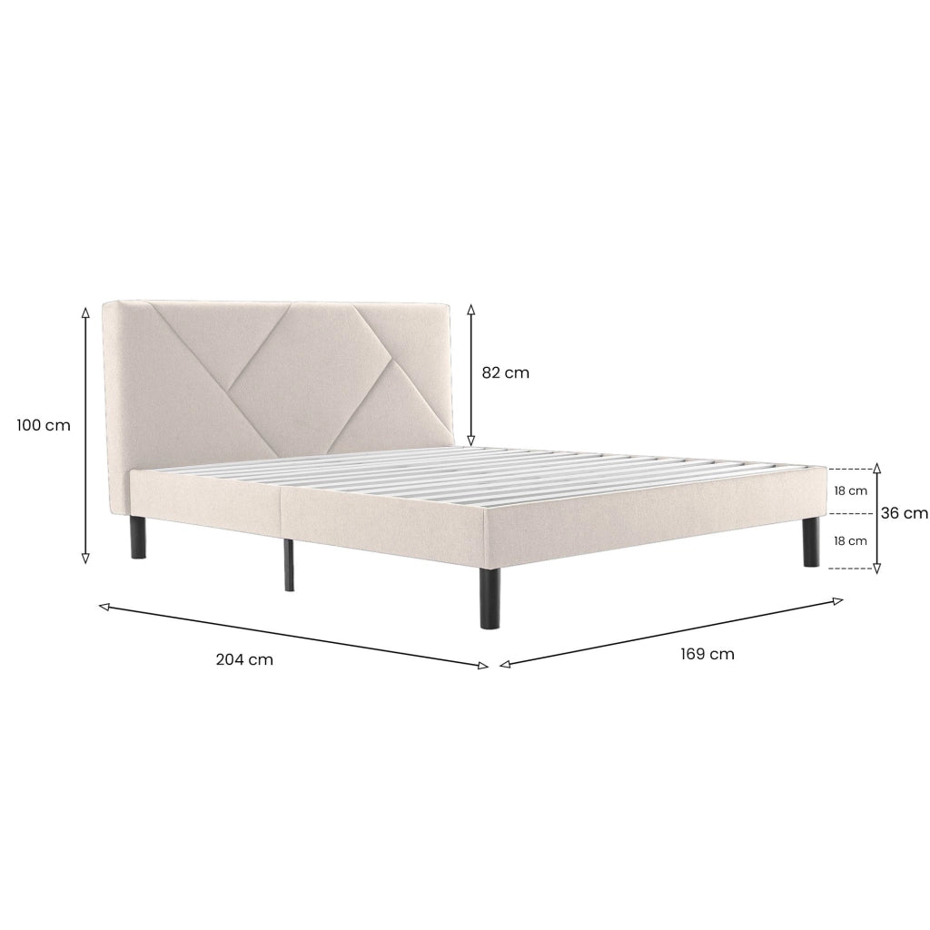 Morpheus, Letto Matrimoniale Dimensione Materasso 160x190 cm, Beige