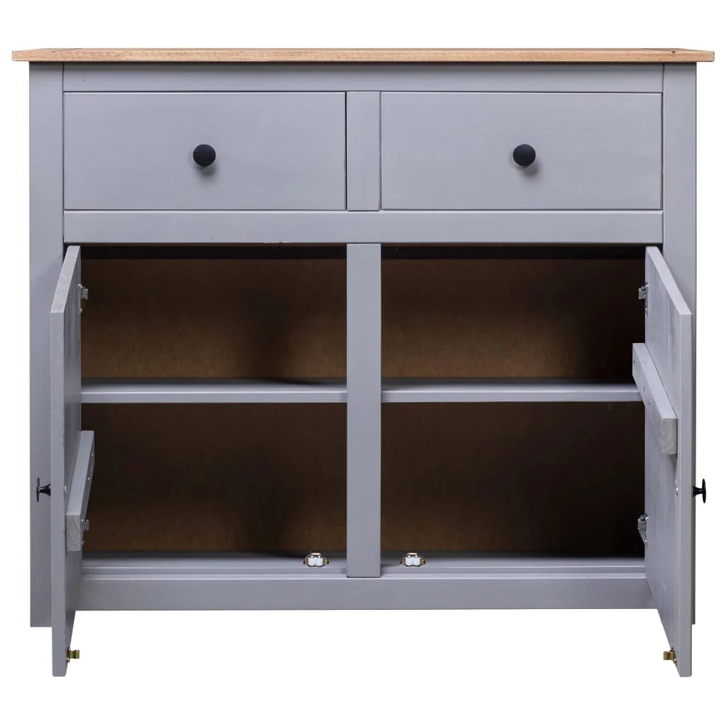 Buffet credenza cassettiera armadio mobile contenitore organizer per cucina soggiorno salotto 93 x 40 x 80 cm Pino massiccio assortimento grigio Panama 02_0031810