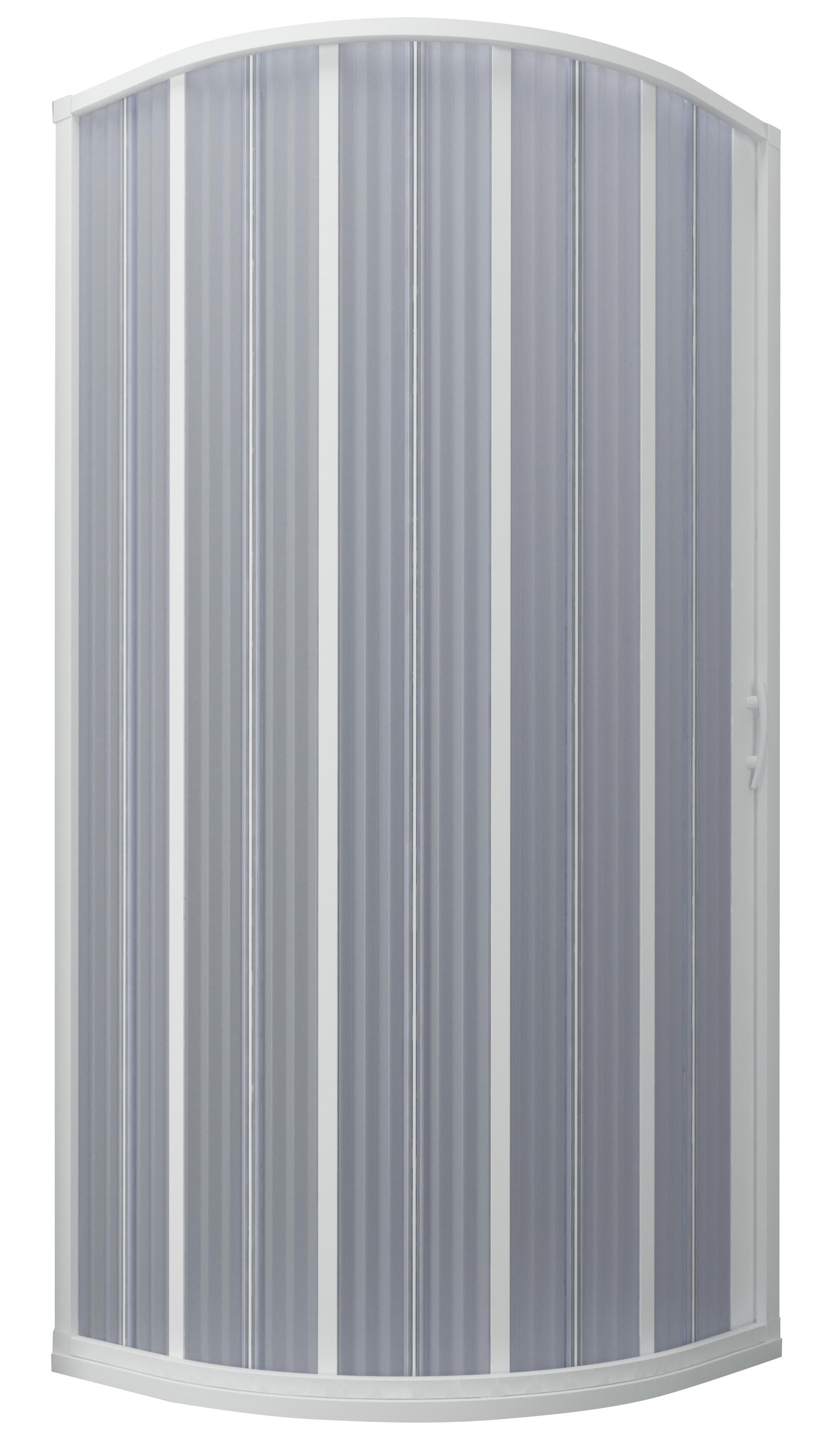 Box Doccia Semicircolare 100x100 cm 1 Anta a Soffietto in PVC Apertura Laterale H185 cm Dorini Bianco