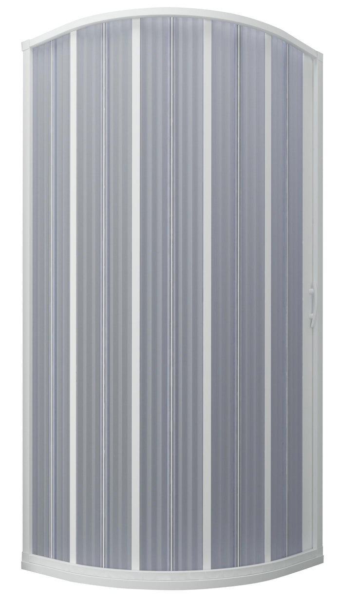 Box Doccia Semicircolare 100x100 cm 1 Anta a Soffietto in PVC Apertura Laterale H185 cm Dorini Bianco