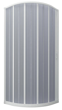 Box Doccia Semicircolare 1 Anta a Soffietto in PVC Apertura Laterale H185 cm Dorini Bianco 90x90 cm