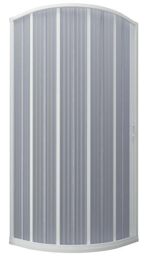 Box Doccia Semicircolare 1 Anta a Soffietto in PVC Apertura Laterale H185 cm Dorini Bianco 90x90 cm