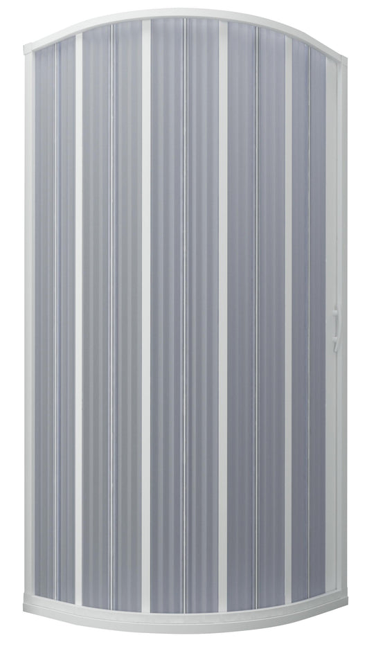 Box Doccia Semicircolare 1 Anta a Soffietto in PVC Apertura Laterale H185 cm Dorini Bianco 90x90 cm