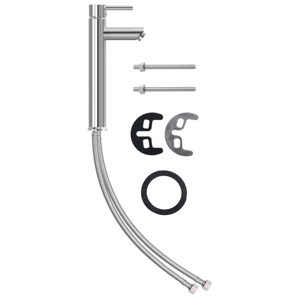 Lavandino con Rubinetto e Piletta in Vetro Temperato Satinato 3098444