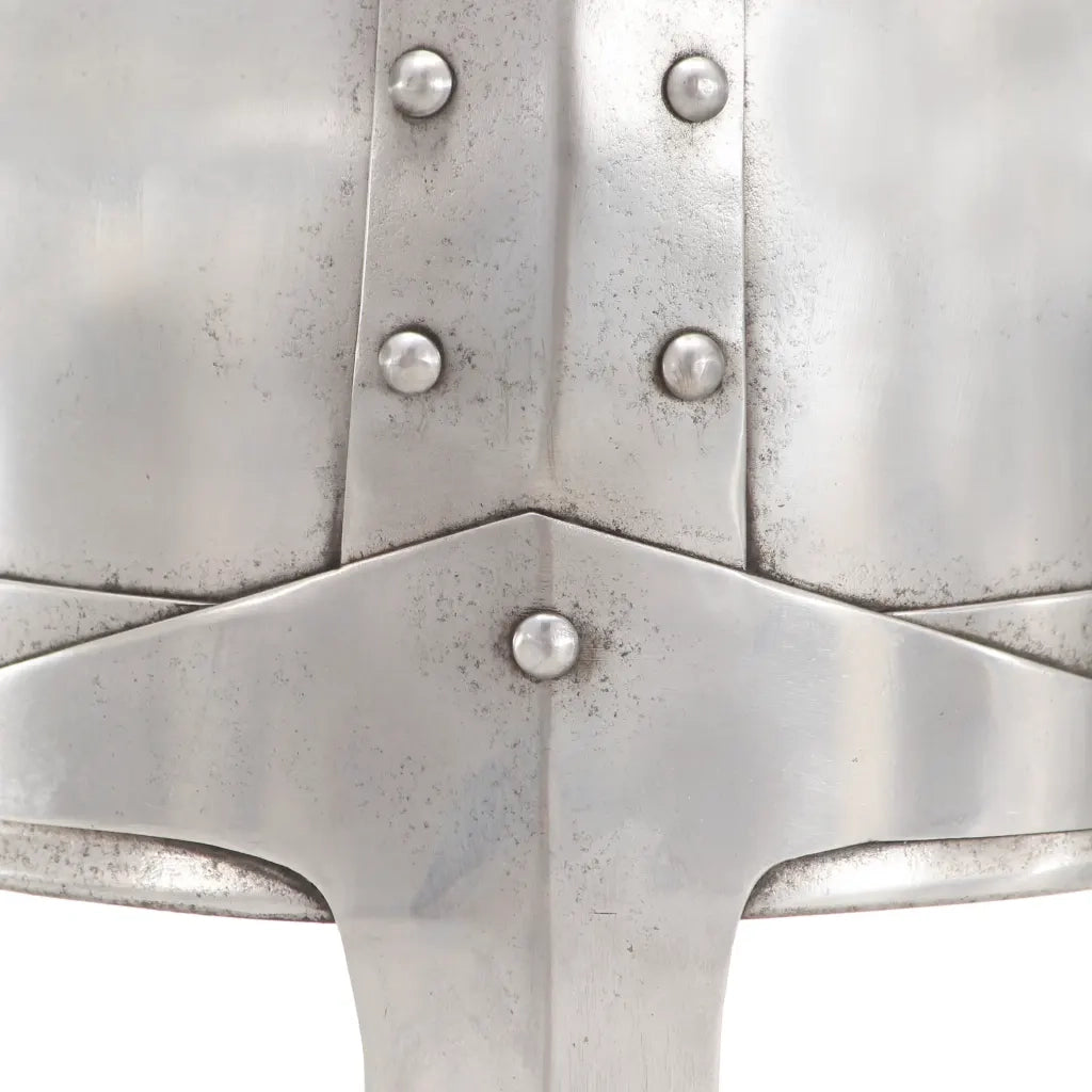 Elmo da Cavaliere Medievale Antico LARP in Acciaio Argento CFW9368738