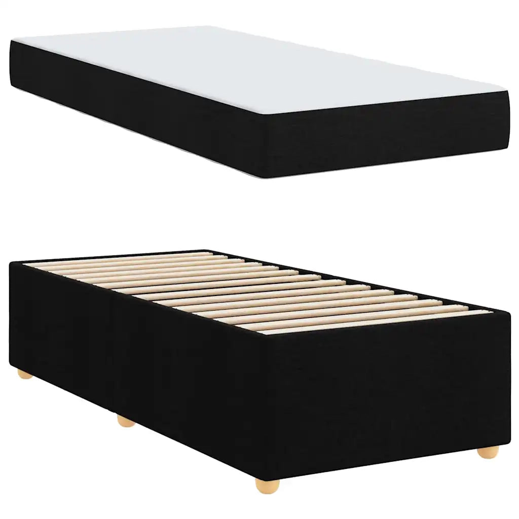 vidaXL Struttura del letto con materasso Nero 90 x 190 cm Tessuto