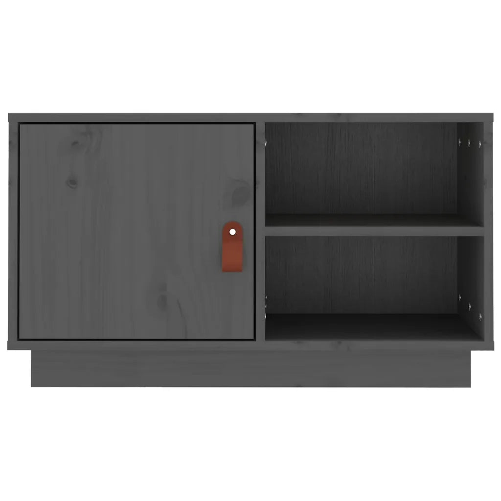 Mobile Porta TV Grigio 70x34x40 cm in Legno Massello di Pino 818237