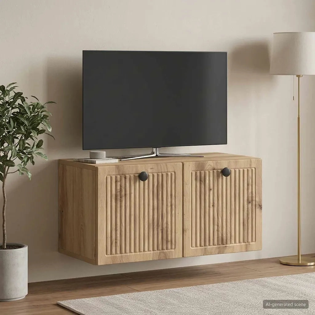Mobile Porta TV da Muro Rovere Artigianale 59,5 x 31 x 30 cm 898034