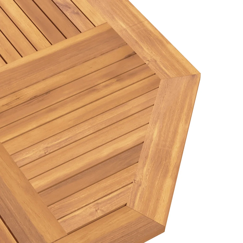 Tavolo da Giardino Pieghevole Grigio 110x110x75cm Massello Teak