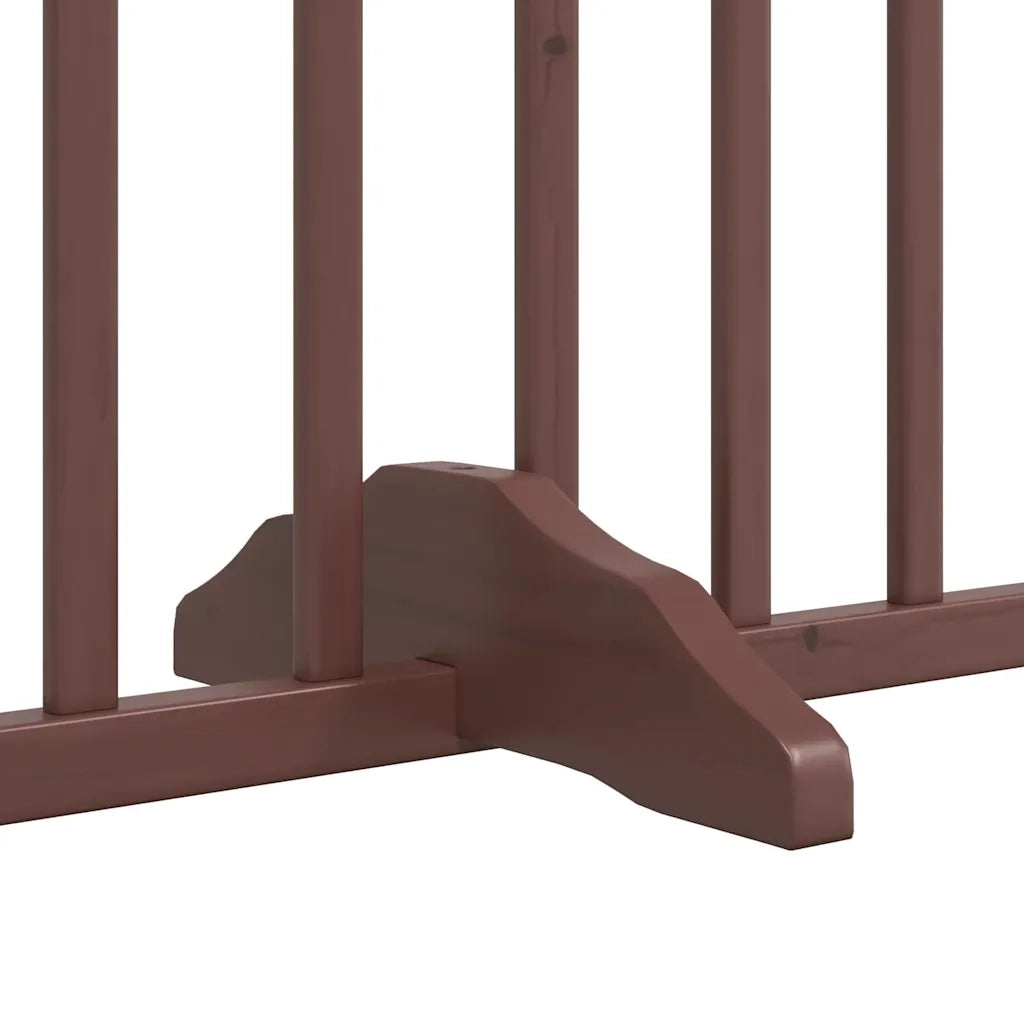 Cancello Cani Porta Pieghevole Marrone 8 Pannelli 640cm Pioppo CFW4439459