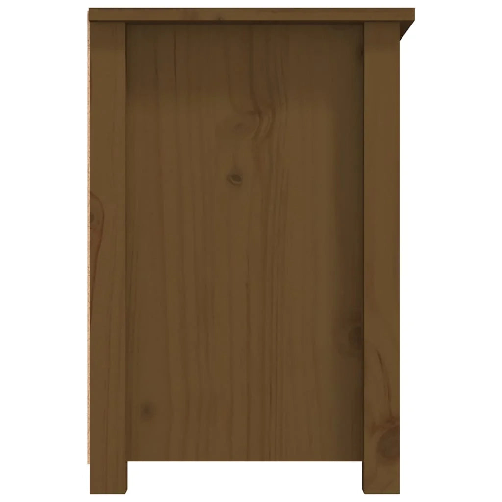 Mobile TV multimediale scaffale TV credenza mobile TV sala da pranzo soggiorno camera da letto color miele 79 x 35 x 52 cm legno di pino massiccio marrone 02_0027718