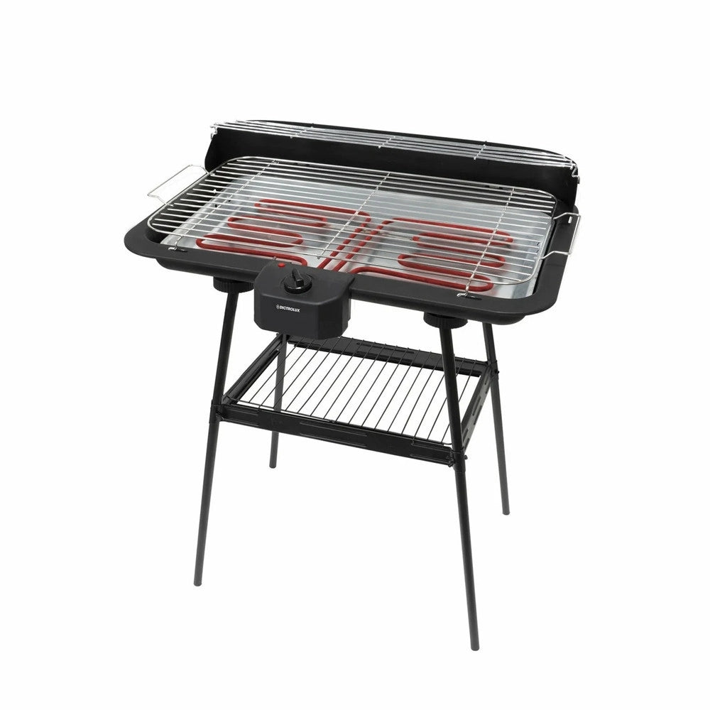 Trade Shop - Barbecue Elettrico Con Stand Griglia Da Tavolo 2in1 2200w Termostato Regolabile Grigliata -