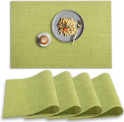 Tavoliere in PVC, antiscivolo, resistente al calore, lavabili in vinile, verde, 4 pezzi.