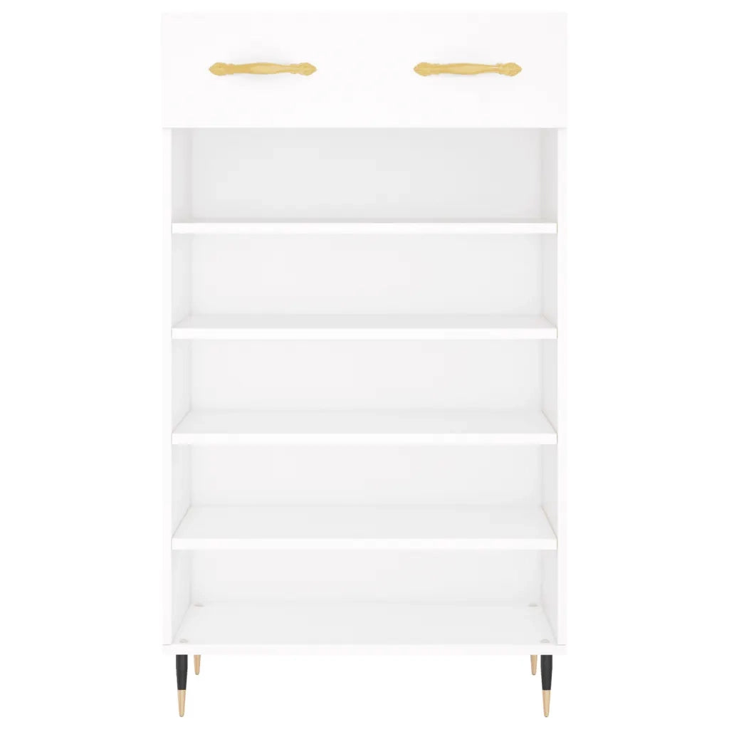 Scarpiera Bianca 60x35x105 cm in Legno Multistrato 829588