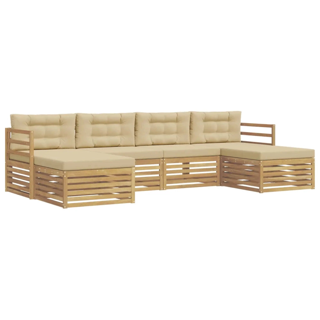 Set di divani da esterno 6 pcs Bianco e Beige 3390908