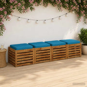 Cuscini per Sedia in 4 Pezzi VUGHT 4 pz 100% Poliestere Azzurro 946230