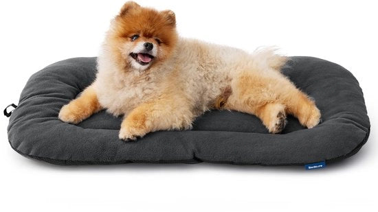 Letto per cani di dimensioni medie, piccoli cani - 59x43 cm, cuscino per cani lavabile per cuccioli e gatti, materasso per cani super soffice con fondo antiscivolo, colore grigio scuro