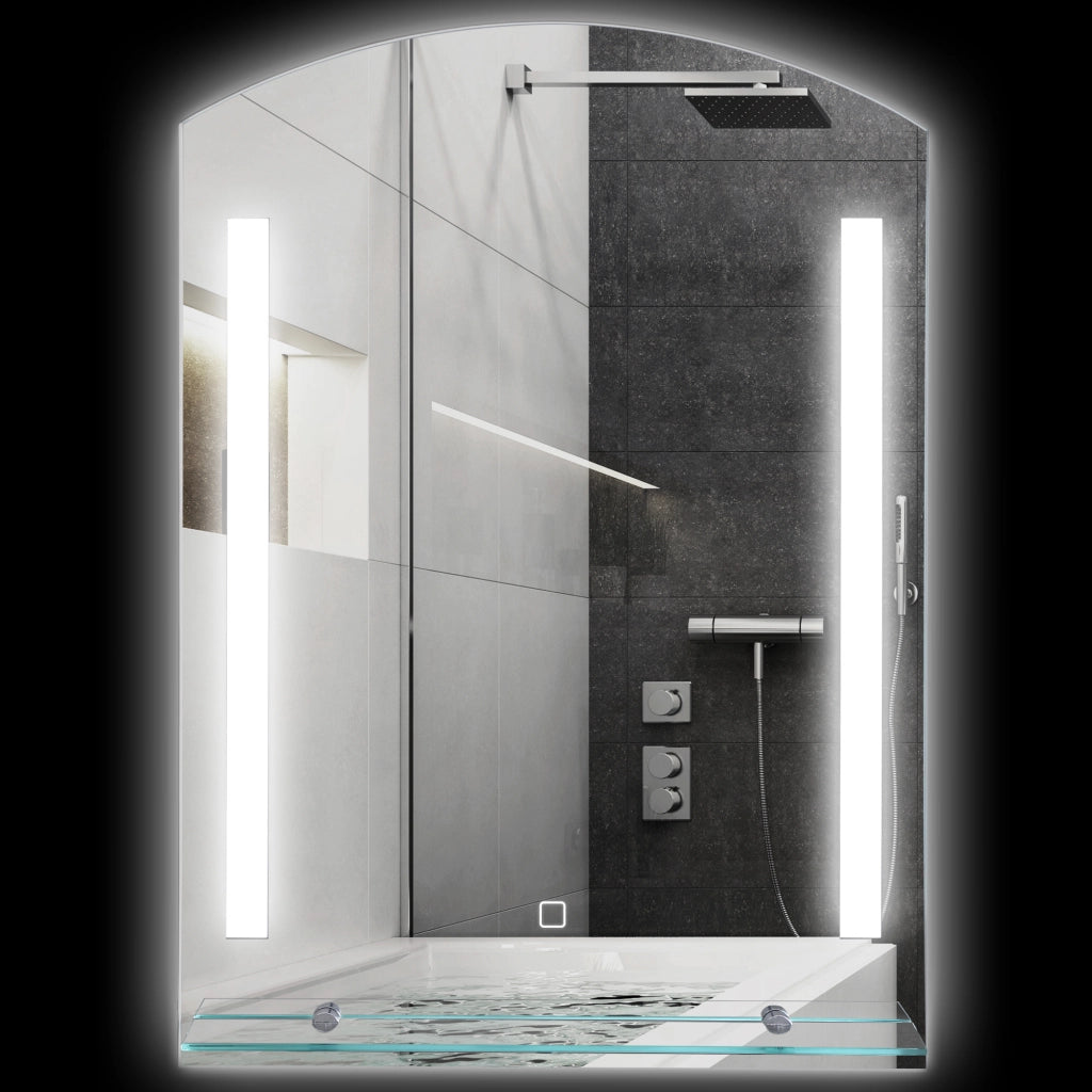 Specchio da Bagno con Illuminazione LED ¨C zephmum ¨C Bianco 50x12x70 cm