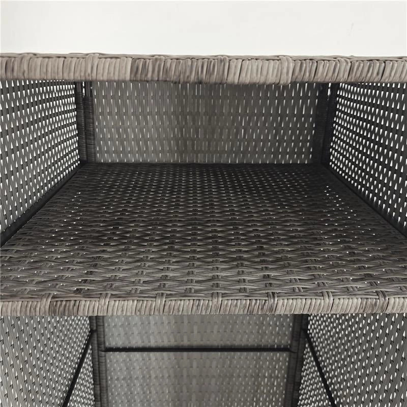 ARMADIO DA GIARDINO IN RATTAN PE CON 2 VANI, 60X63X120CM, GRIGIO