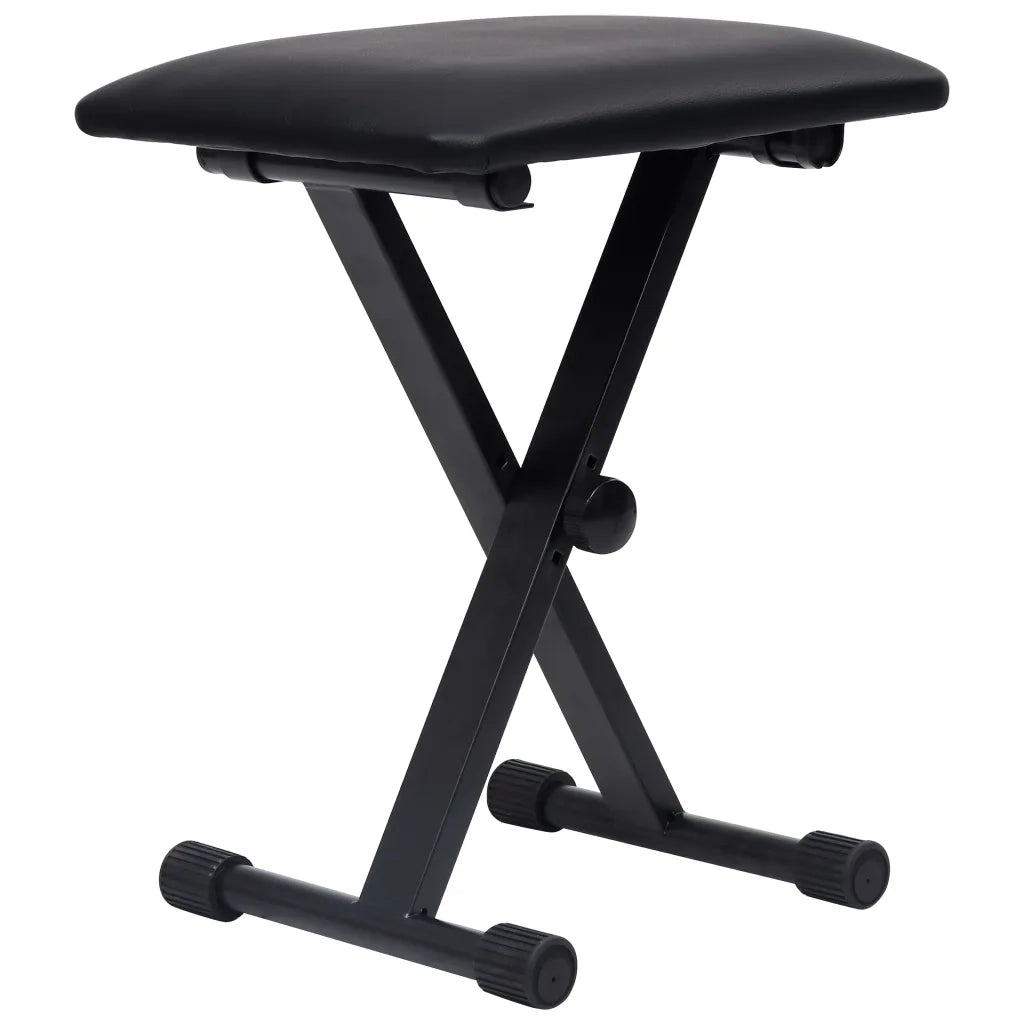 Set Supporto per Tastiera a Doppia Staffa con Sgabello Nero CFW1328249